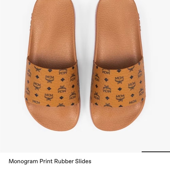 MCM Tan Monogram Slides Size 040 Women’s - Picture 5 of 12